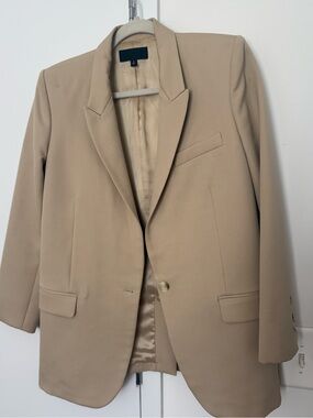 NILI LOTAN classic  women’s  Beige Blazer - Tailored Single-Button Jacket
